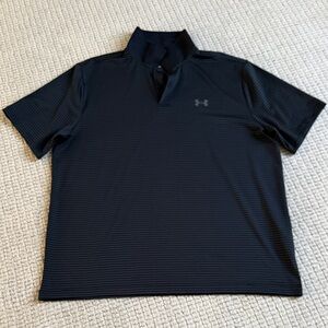 Under Armour Men's Black Striped Polo